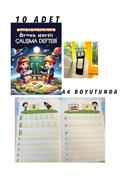 Ema Kitap 10 ADET ÖRNEK HARFLİ ÇALIŞMA DEFTERİ / A4 BOYUTUNDA / 1 ADET KİTAP ...