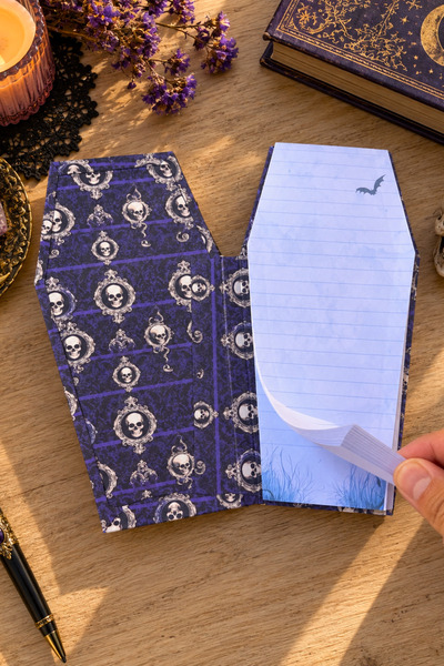 Tabut Tasarımlı Çek Kopar Gothic Notepad 50 Yaprak Halloween/Ajanda/Journal