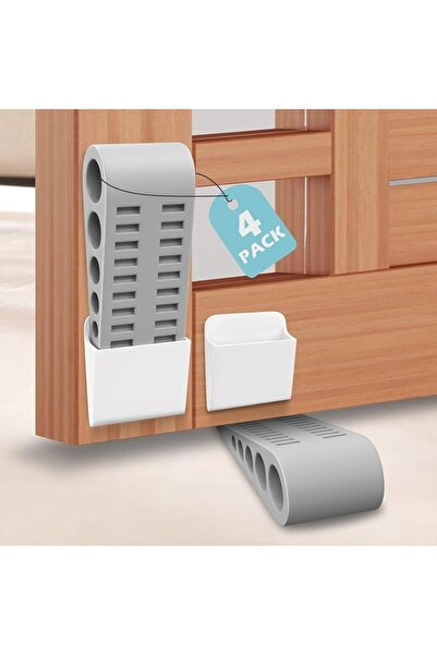ALMEKAQUZ Door Stoppers for Bottom of Door, 4 Pack Rubber Security Wedge Stac...