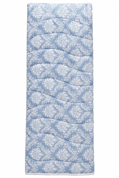 Manolya Cotton Multi-Purpose Double Pique, Bedspread (190X220) - Blue Damask