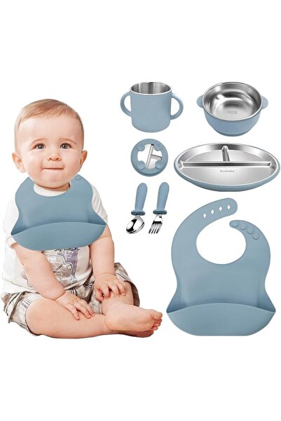 0TO1 TECH Baby Feeding Set, Stainless Steel Kids Plate and Bowl Set, 6 Pcs Ba...