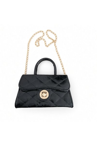 Generic Brand Women'S, Black Faux Leather, Shoulder & Hand Bag