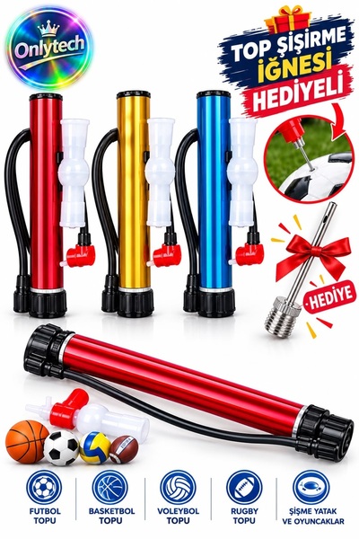 OnlyTech Alüminyum Pompa Araba Lastik Bisiklet lastik Top Şişirme pompası iğn...