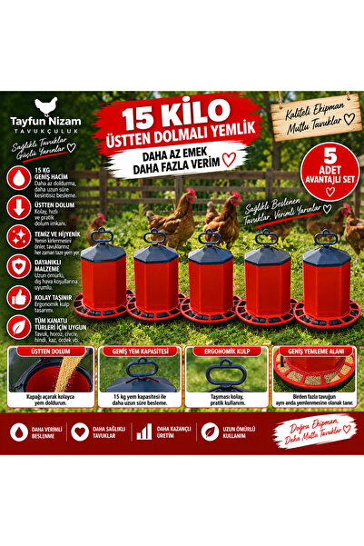 5 ADET AVANTAJLI SET 15 KG ÜSTTEN DOLMALI TEMLİK