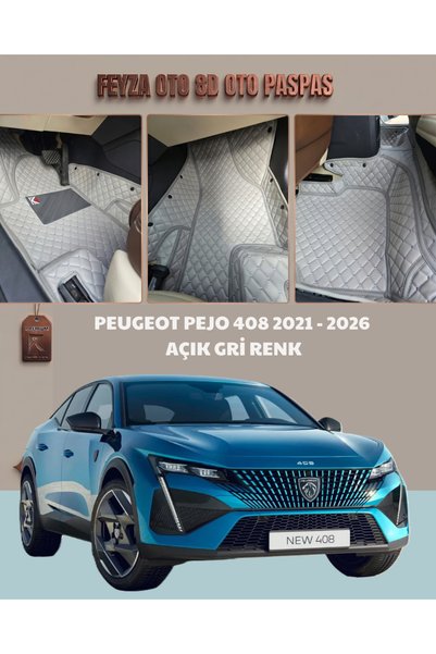 FEYZA OTO PEUGEOT PEJO 408 SERİSİ 2021 - 2026 ARASI 8D PREMİUM KAYMAZ TABAN A...