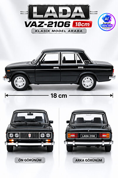 YILDIRIM OYUNCAK Sürtmeli Sesli Işıklı Model Araba Lada VAZ-2106 18 cm – Açılır Kapı ve Kaputlu Metal Görünümlü Klasik Model Araba