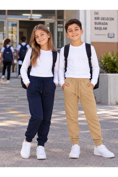 BELMİRO مجموعة من قطعتين من سراويل رياضية شتوية للأطفال من الجنسين، مزودة بـ ...