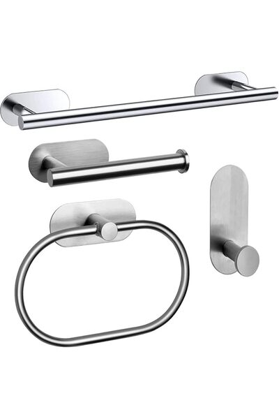 Aissiora 4-Pieces Bathroom Hardware Set, Adhesive Bathroom Accessories Includ...