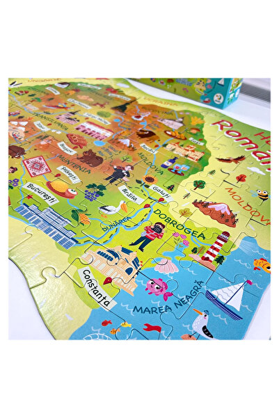 dodotoys Puzzle cu harta României, 100 piese