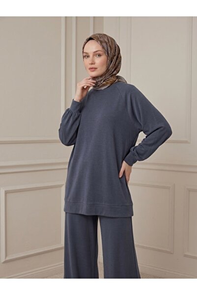 Foremia Front-Paneled Slit Detail Trouser Suit - Anthracite