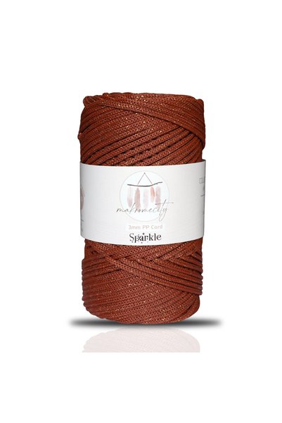 Makromecity Premium Glittery 3mm - 250 Gr Polyester Macrame Rope Tile 230 m P...