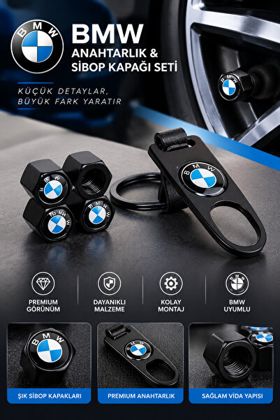 Sviesa Keychain and Valve Cap Set 4-Piece Vehicle Accessory