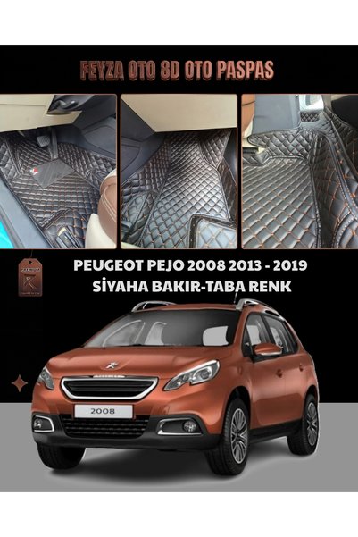 FEYZA OTO PEUGEOT PEJO 2008 SERİSİ 2013 - 2019 ARASI 8D PREMİUM KAYMAZ TABAN ...
