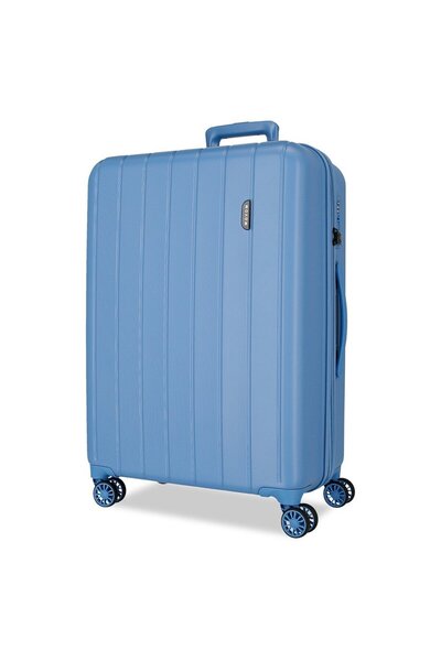 Movom Troler mediu Wood ABS, extensibil, 4 roti, denim, 48x68x27 cm
