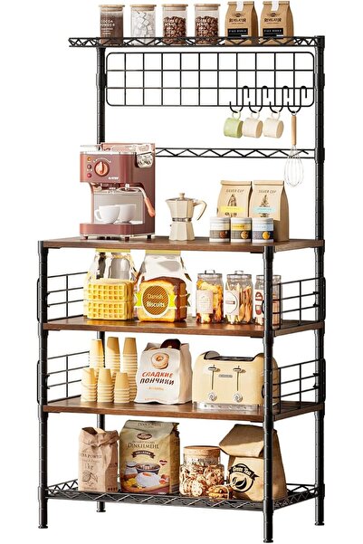 Forthcan Kitchen Bakers Rack,Coffee Bar Station,Microwave Oven Stand