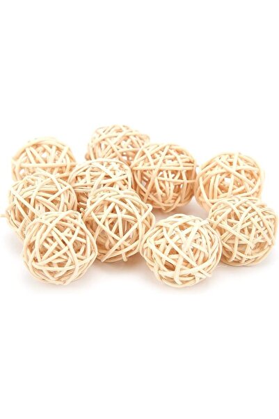 TERRIFI Natural Rattan Balls Parrot Bird Chew Toys 10PCS 3CM Wicker Balls for...