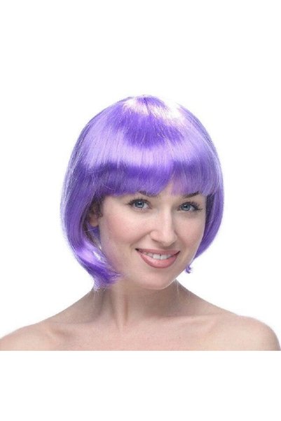 Lovesta Home Lilac Color Short Model Party Wig - Lilac Color Straight Hair