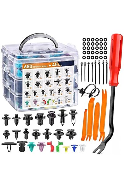 ANYUAN 725PCS Car Mounting Clips,Bumper Retainer Clips, Push-In Rivet Kit, In...