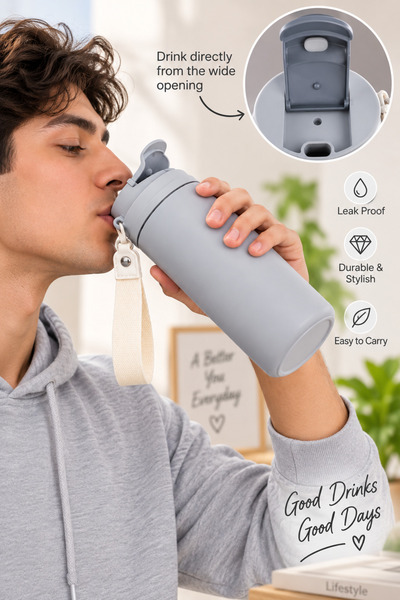 AL-Sahah Premium Stainless Steel Tumbler 520ml Coffee Mug with Leak-Proof Lid