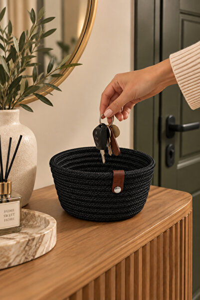 MaVaux Fleur Decorative Wicker Organizer Basket – Wardrobe, Entrance Organize...