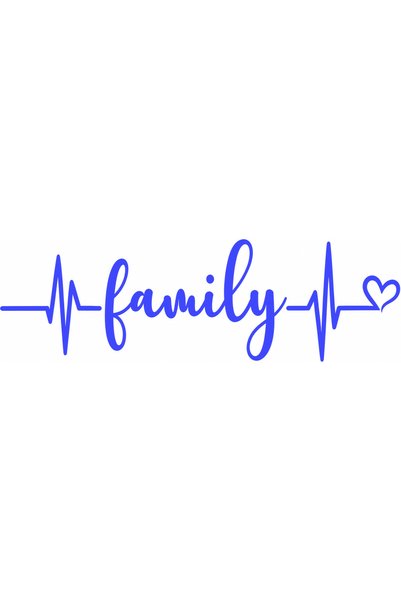 Oracal Autocolant Familie – Familie, Puls EKG și Inimă - 30cm, Albastru