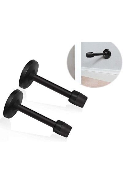 SYOSI Door Stopper, Black Door Stop Wall Mount 4 inch Long Door Stop with Rub...