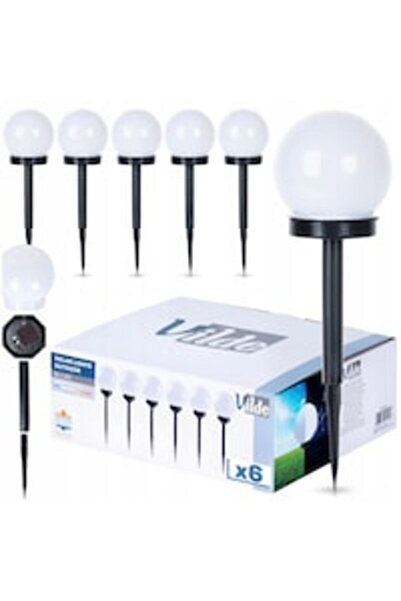 odjas Set 6 Lampi Solare Led Pentru Gradina, Vilde, 33.5x10 cm, Alb/Negru, La...