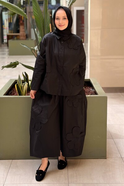 Ghisa Large Embossed Floral Shirt and Pants Set
