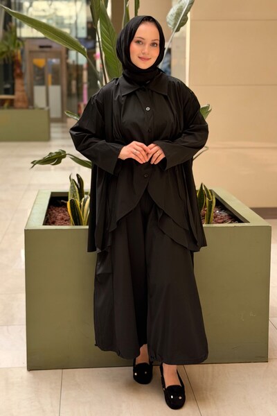 Ghisa Oval Cut Asymmetrical Shirt and Pants Set