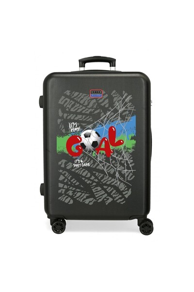 Movom Troler mediu copii Offside Goal ABS, 4 roti, negru, 23x65x46 cm