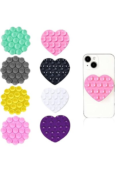 GENERAL 8 PCS Silicone Phone Sticky Grip, Suction Phone Case Mount for iPhone...
