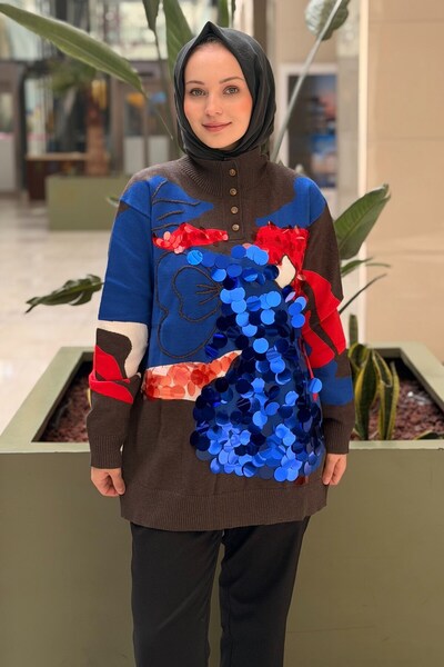 Ghisa Para Pul Sequined Colorful Knitwear Tunic