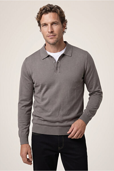 Kiğılı Regular Fit Buttoned Polo Neck Knitwear Sweater