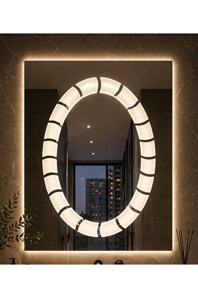 odjas Oglinda led ovala premium 60x80, cu touch, dezaburire si lumina reglabila