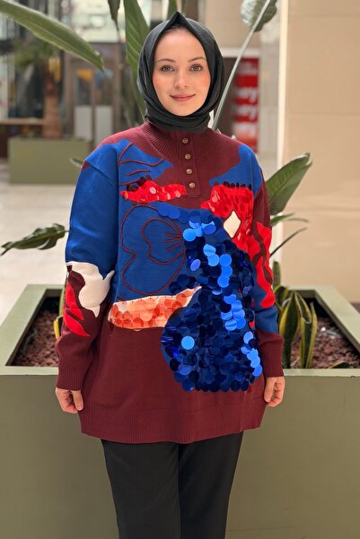 Ghisa Para Pul Sequined Colorful Knitwear Tunic