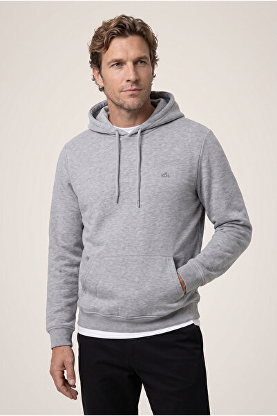 Kiğılı Hooded Pocketed Regular Fit Warm Cotton Basic Sweatshirt