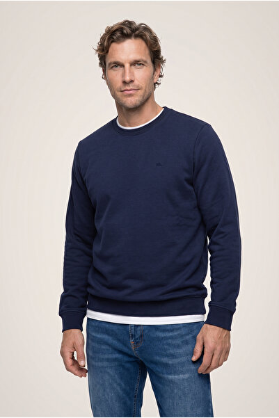 Kiğılı Crew Neck Regular Fit Cotton Warm Basic Sweatshirt