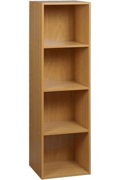 Modern home 4-Tier Narrow Bookshelf – Freestanding Open Bookcase Storage Shel...