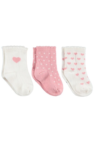 Civil Baby Puanlı 3'lü 6-18 Ay Bebek Kız Çorap Set