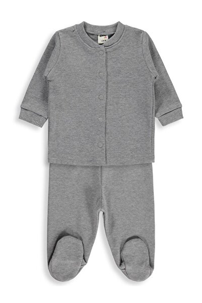 Civil Baby Basic Booties 1-9 Months Pajama Set - Gray