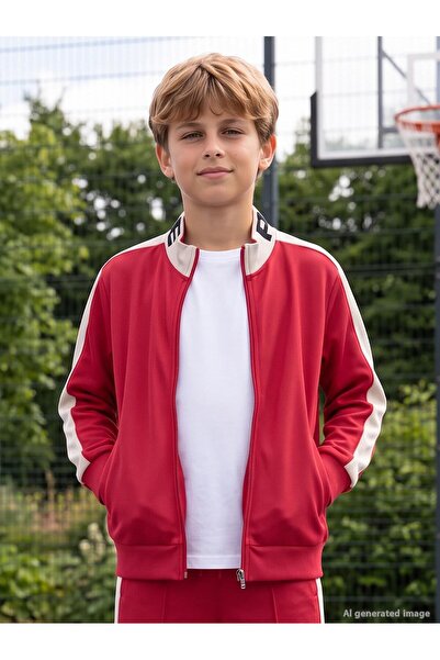 Civil Boys Civil Boy's Pique Active Cardigan |   Pike Long Sleeve Judge Colla...