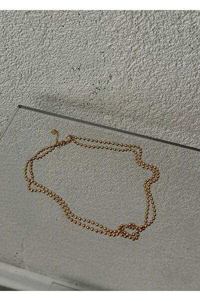 KİLİGİSTANBUL ÇELİK TOPÇUKLU DÜĞÜM KOLYE 40 CM