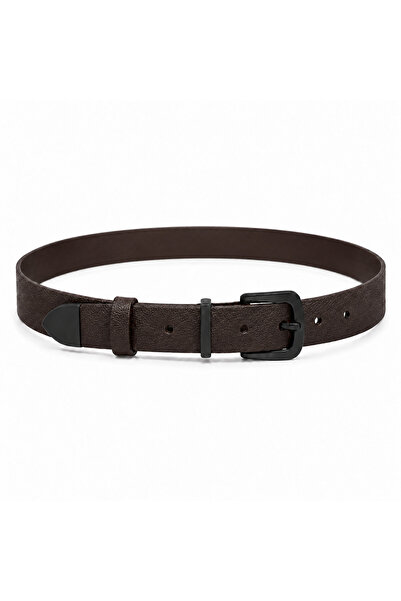 Livize Men's Black Buckle 100% Genuine Leather Belt 3cm Brown
