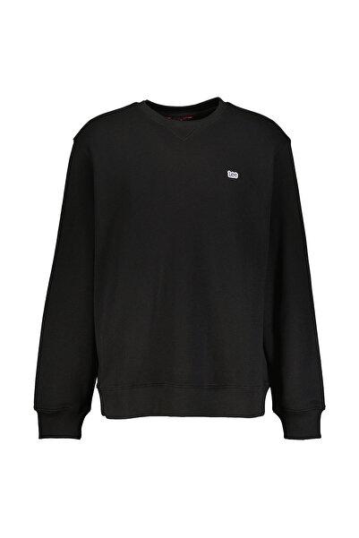 Lee Bisiklet Yaka Sweatshirt Siyah