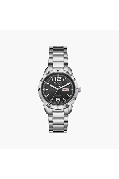 Omax Men's Automatic Round 40 MM Butterfly Buckle Watch | OSA024P26I