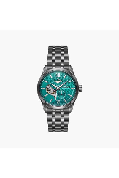 Omax Men's Automatic Round 40 MM Butterfly Buckle Watch | OAOR006N99I