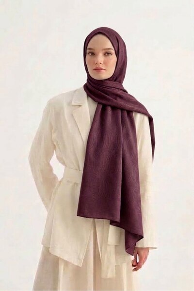 ALDAIYR Hijab Cotton Soft Textured Loop Pattern2 Jacquard Shawl