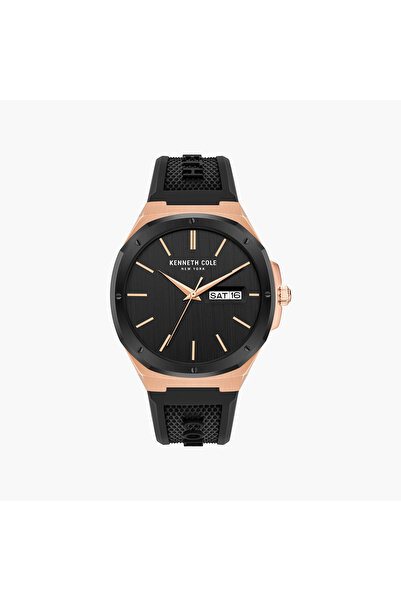 Kenneth Cole Modern Casual Black Dial Black Silicone Strap Analog Watch for M...