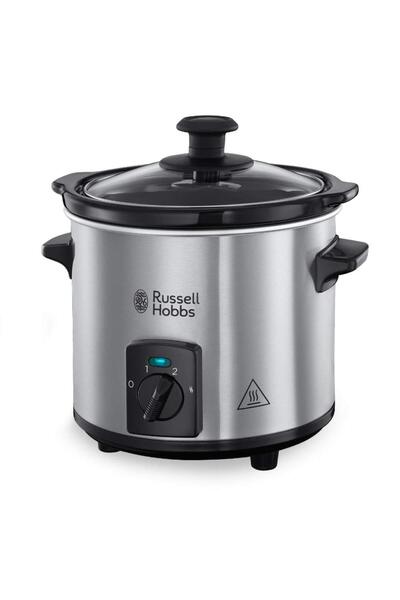 RUSSELL HOBBS Yavaş Tencere, 2 L, Seramik Tencere, Gümüş, 145 Watt