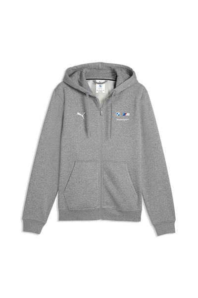Puma Bmw Mms Essentials Fleece Erkek Gri Günlük Stil Eşofman Üstü 63542803